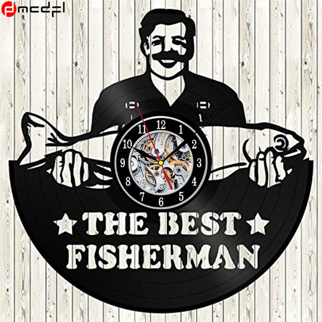 Orologio in vinile tema pesca sportiva