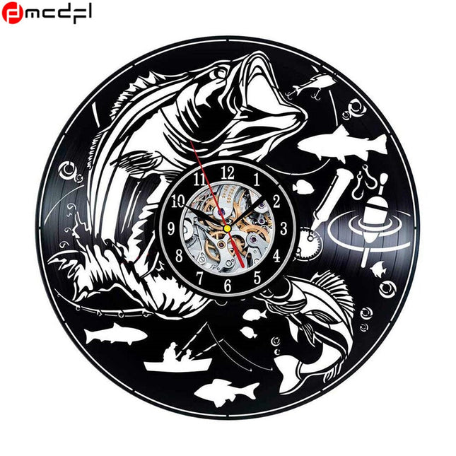 Orologio in vinile tema pesca sportiva