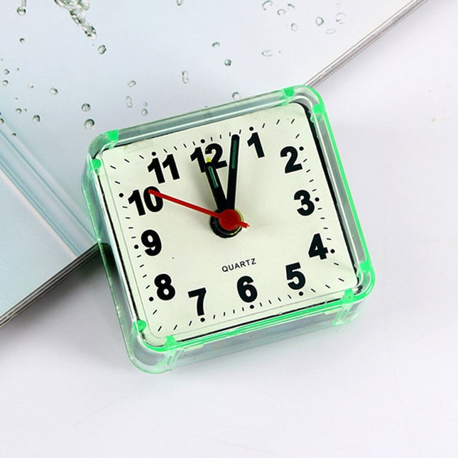 Piccola sveglia da viaggio quadrata al quarzo
