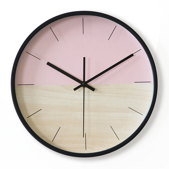 Orologio da parete bicolore rosa e giallo