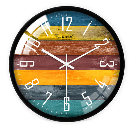 Orologio da parete colorato effetto legno