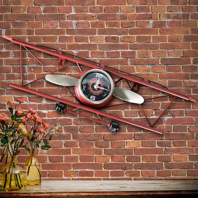 Orologio da parete vintage a forma di aereo