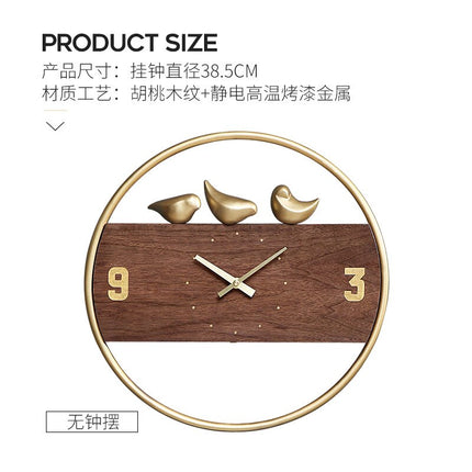 Orologio da parete design con uccelli