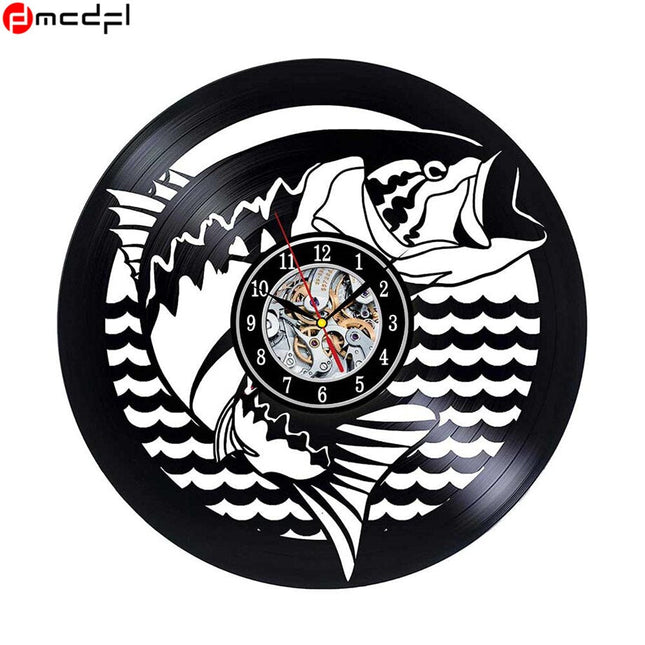 Orologio in vinile tema pesca sportiva