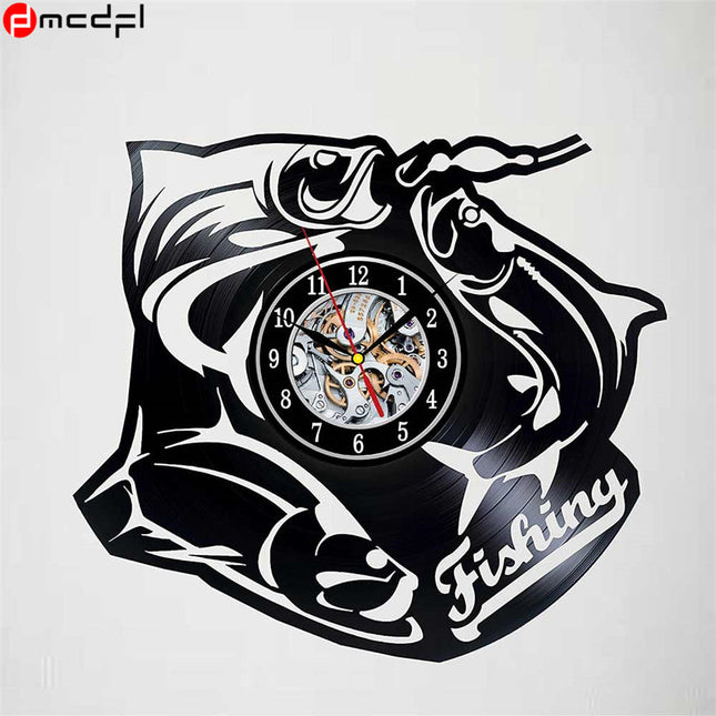 Orologio in vinile tema pesca sportiva