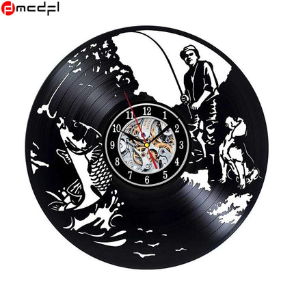 Orologio in vinile tema pesca sportiva