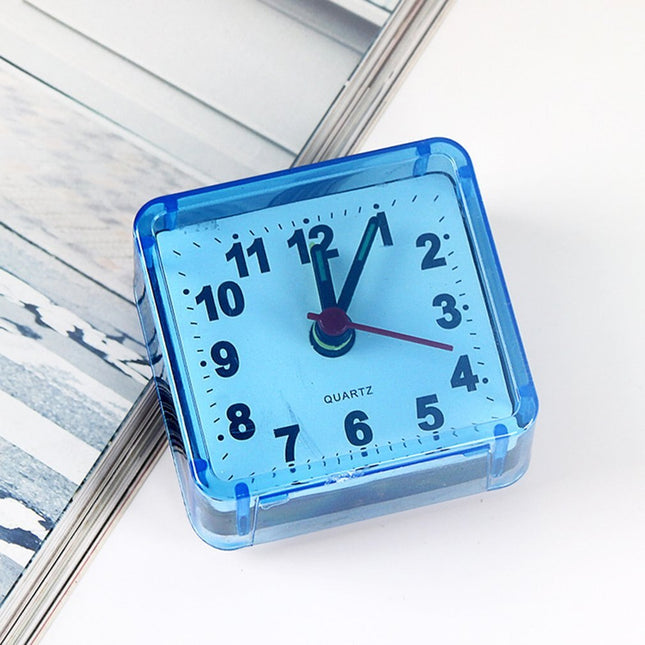 Piccola sveglia da viaggio quadrata al quarzo