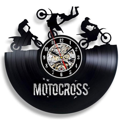 Orologio da parete vinile tema motocross