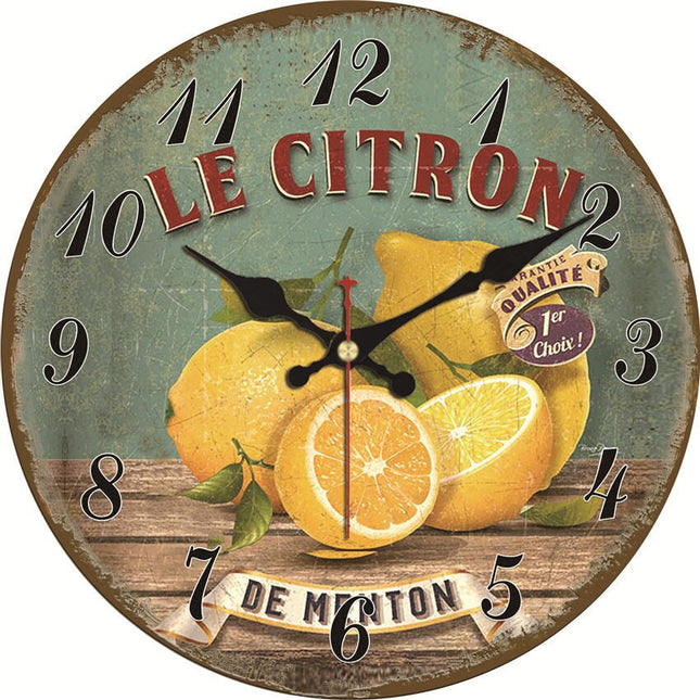 Orologio da parete vintage tema limoni
