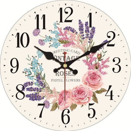Orologio da parete shabby chic rose