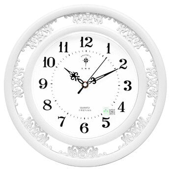 Orologio da parete rotondo bianco decorato