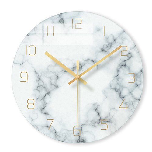Orologio da parete design marmo numeri oro