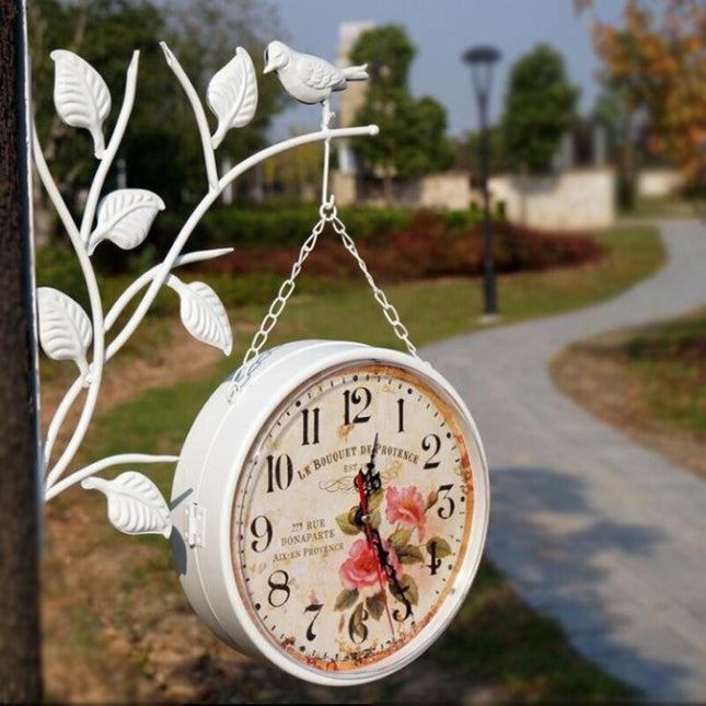 Orologio bifacciale da parete stile stazione