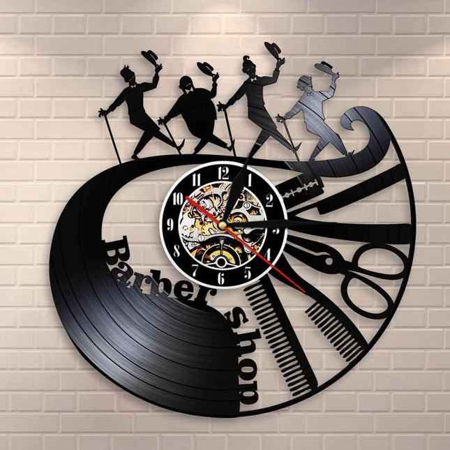 Orologio da parete vinile barber shop
