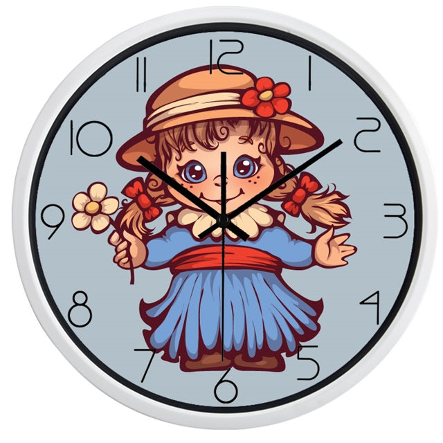 Orologio da parete con disegno bambina