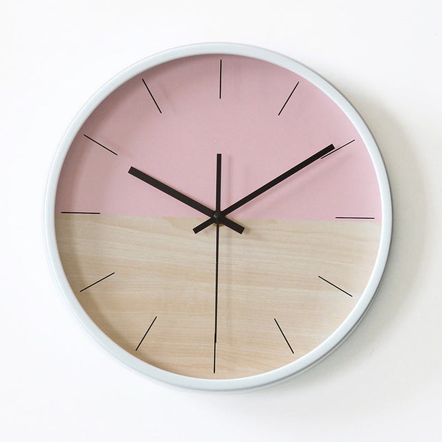 Orologio da parete bicolore rosa e giallo