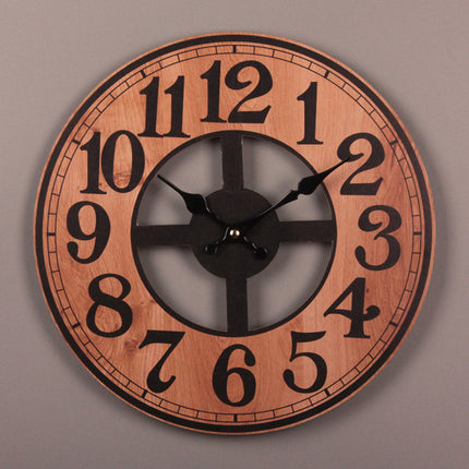 Orologio da parete grande in legno
