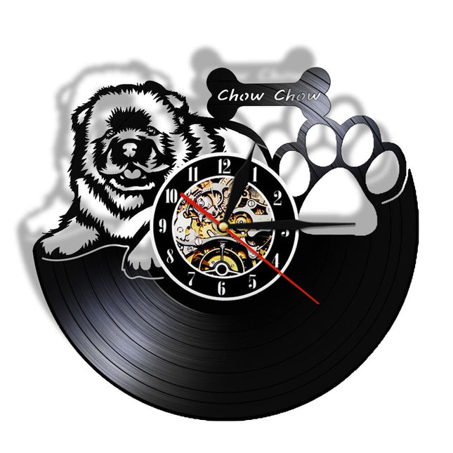 Orologio in vinile cane Chow Chow