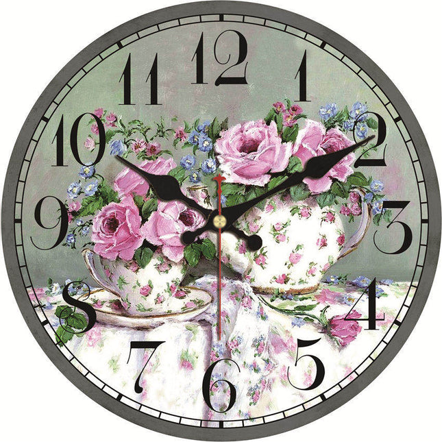 Orologio da parete vintage decoro floreale