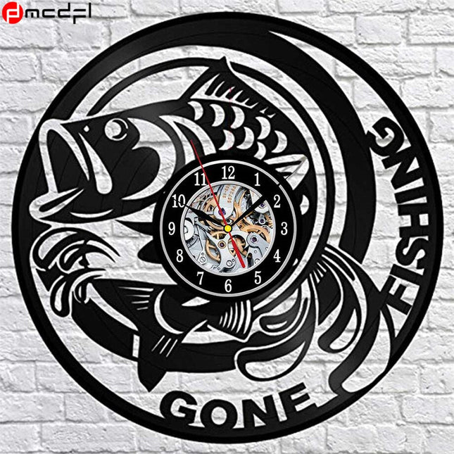 Orologio in vinile tema pesca sportiva