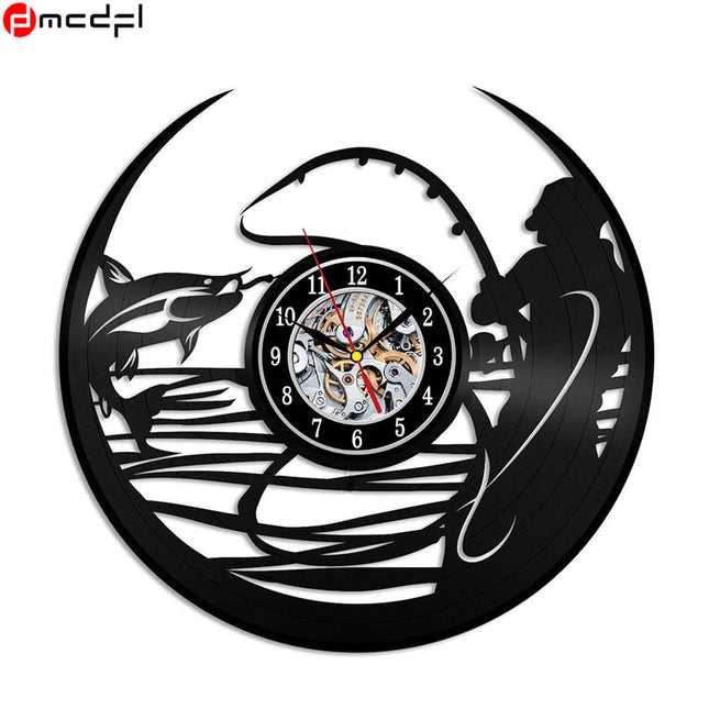 Orologio in vinile tema pesca sportiva
