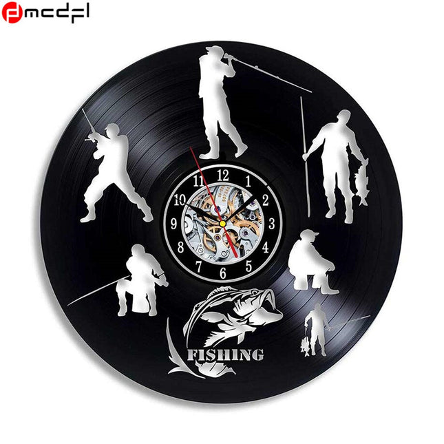 Orologio in vinile tema pesca sportiva