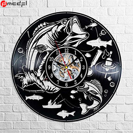 Orologio in vinile tema pesca sportiva