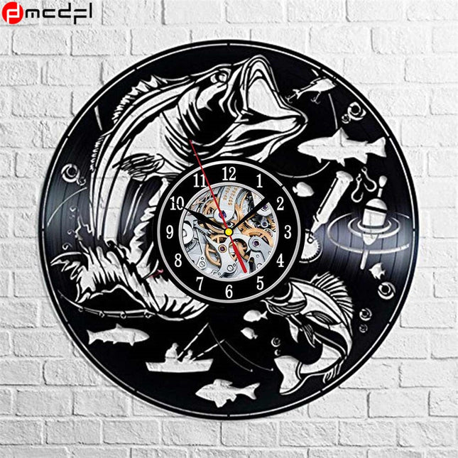 Orologio in vinile tema pesca sportiva