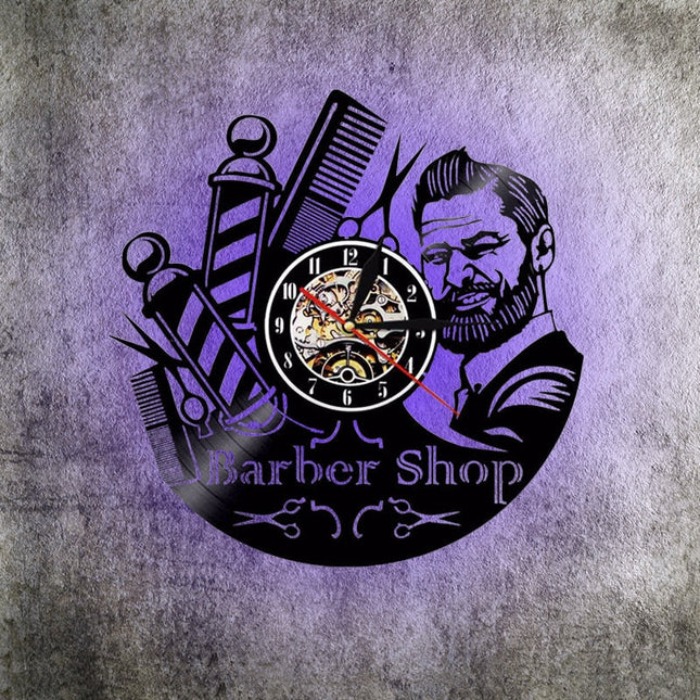 Orologio da parete vinile barber shop