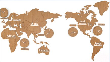 Orologio da muro mappamondo 5 fusi