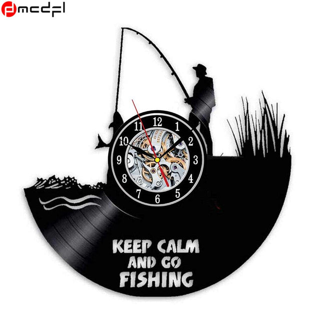 Orologio in vinile tema pesca sportiva