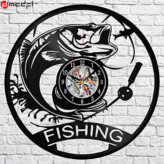 Orologio in vinile tema pesca sportiva