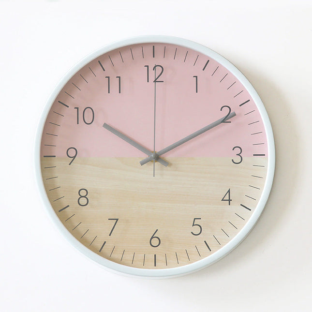 Orologio da parete bicolore rosa e giallo