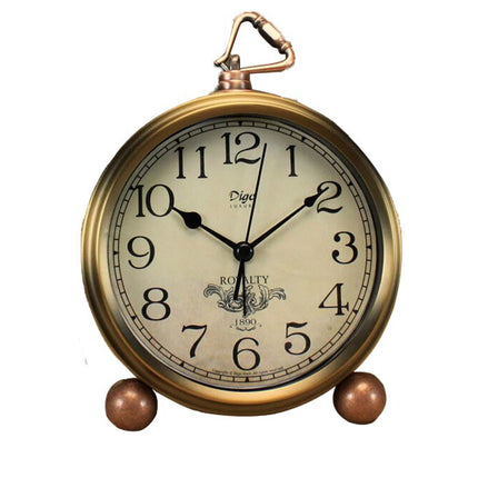 Sveglia da tavolo vintage rotonda dorata