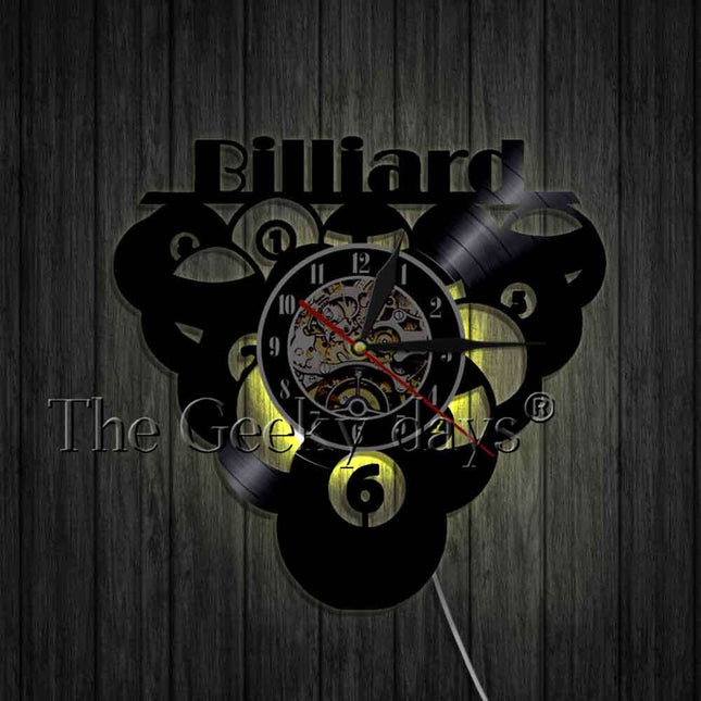 Orologio in vinile da parete biliardo