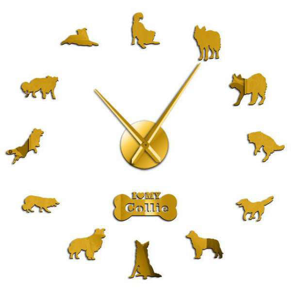 Orologio adesivo da parete razza Collie