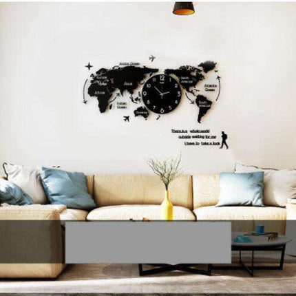 Orologio da Parete Adesivo Grande Mappamondo
