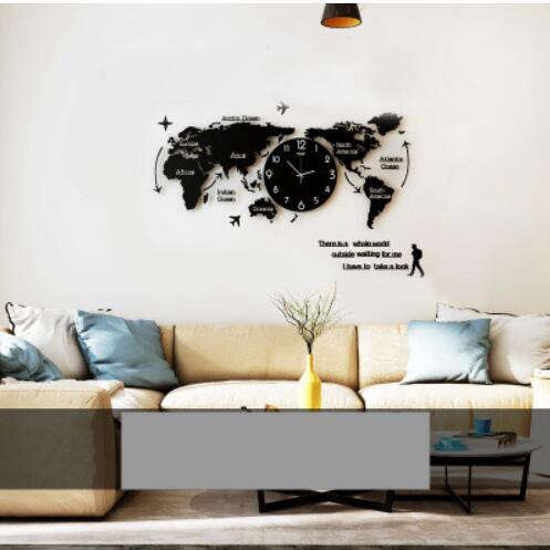 Orologio da Parete Adesivo Grande Mappamondo