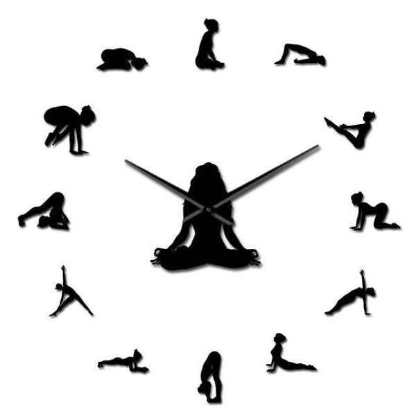 Orologio da parete adesivo posizioni Yoga