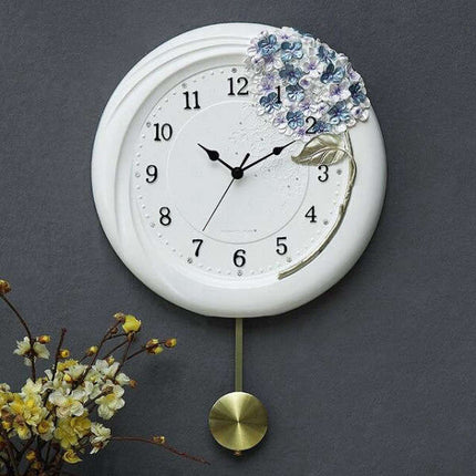 Orologio a Pendolo da Parete Floreale