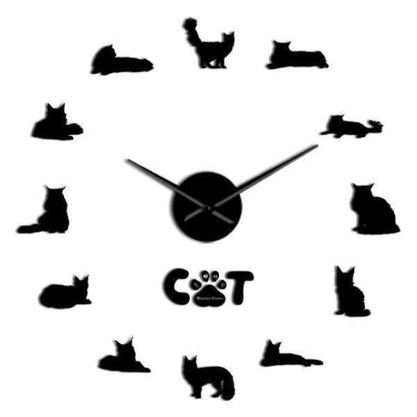 Orologio da parete adesivo 3D gatti