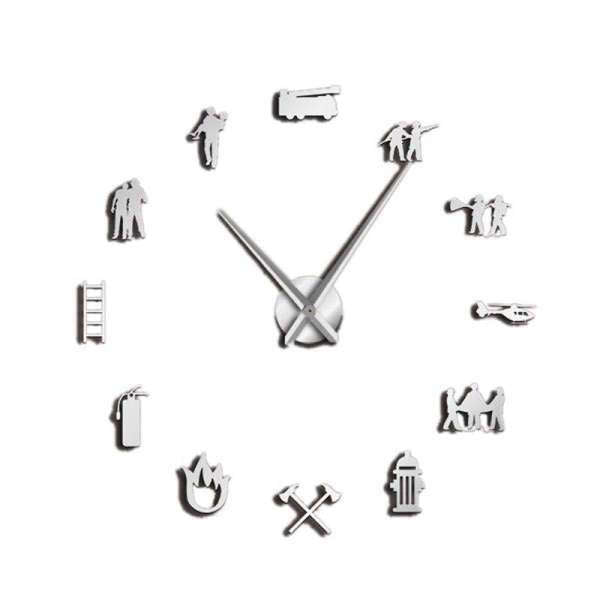Orologio adesivo da muro tema pompieri