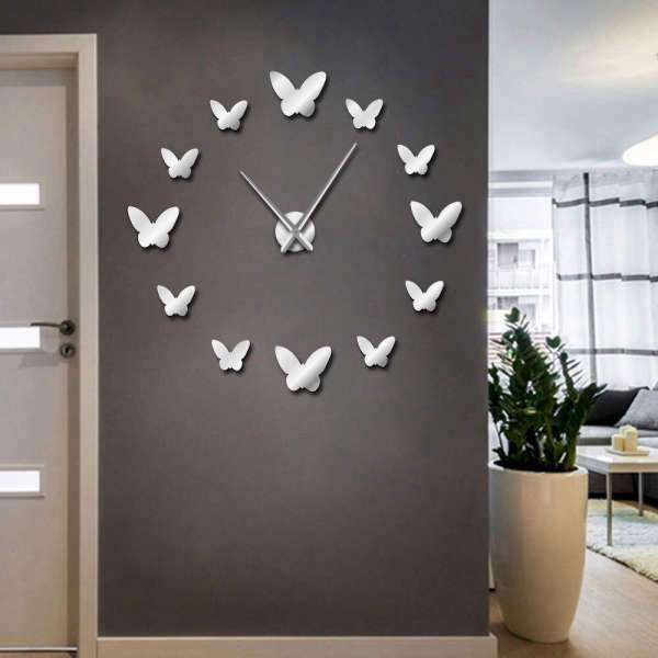Orologio da parete adesivo con farfalle