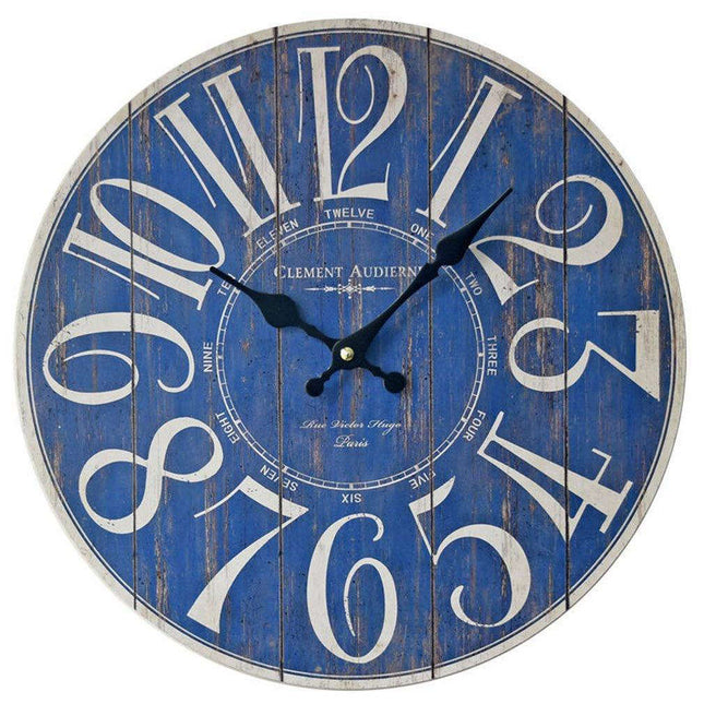 Orologio da parete vintage in legno blu