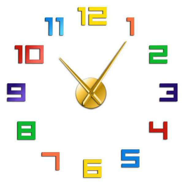 Orologio da parete adesivo numeri colorati