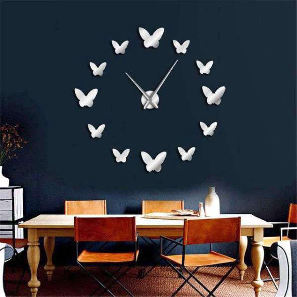 Orologio da parete adesivo con farfalle