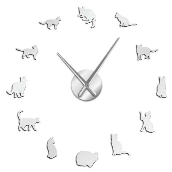 Orologio da parete adesivo con gattini