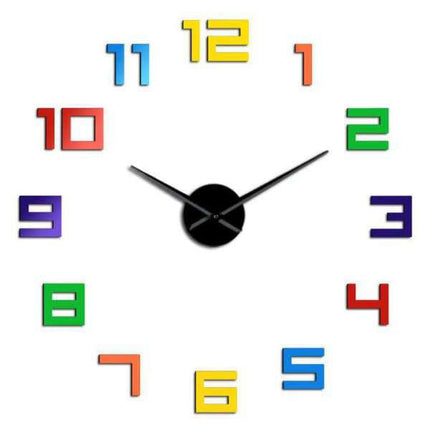 Orologio da parete adesivo numeri colorati