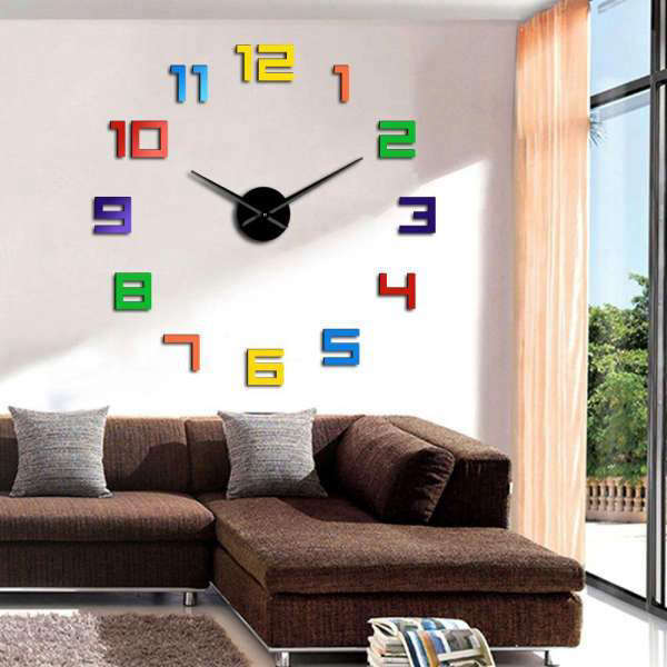 Orologio da parete adesivo numeri colorati