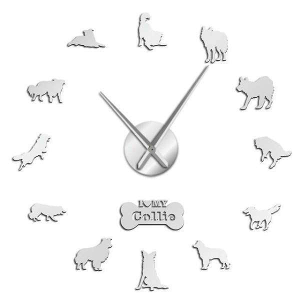 Orologio adesivo da parete razza Collie